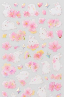 Наклейки "Flower bunny"
