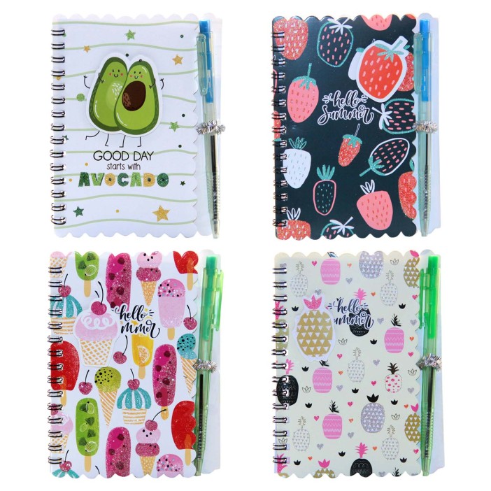 Блокнот с ручкой &quot;Сладости, фрукты&quot; mix, 10*14 см 
