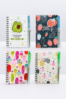 Блокнот с ручкой "Сладости, фрукты" mix, 10*14 см