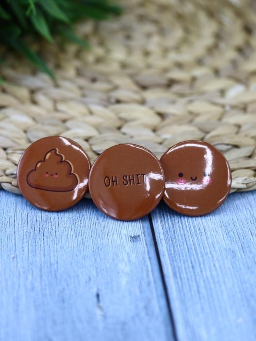 Набор значков 3 шт. iLikeGift &quot;Oh Shit&quot; 