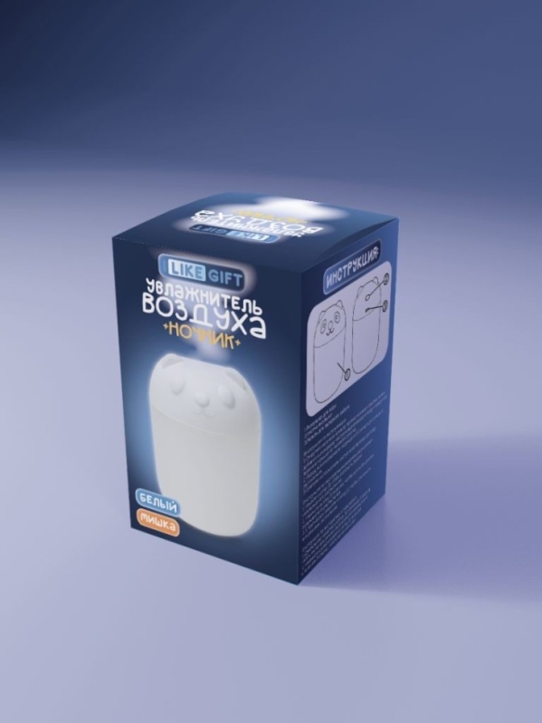 Настольный увлажнитель воздуха - ночник iLikeGift "Мишка", белый, (портативный, USB)