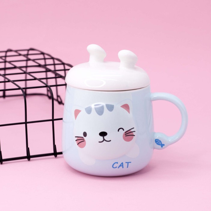 Кружка "Face animals", blue (440ml) 