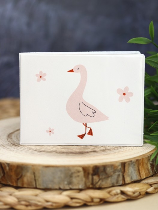 Обложка для студенческого «Pink goose», плотность 600 мкм 