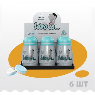 Освежающие конфеты &quot;LOVE IS&quot; со вкусом мяты, 6шт, пластиковая баночка