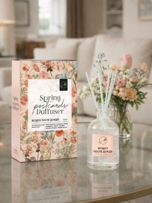 Диффузор-открытка ароматическая "Воздух после дождя" 30мл 