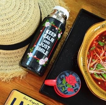 B-HS-6751-Z ТЕРМОС "Keep Calm" black 500ml 