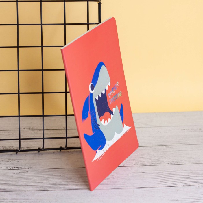 Тетрадь (A5) "Cool shark cry", red (13.5*20.5) 