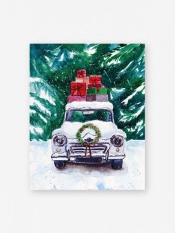 Набор мини открыток 10 шт. «Машина с подарками», 7.5*9.5 см