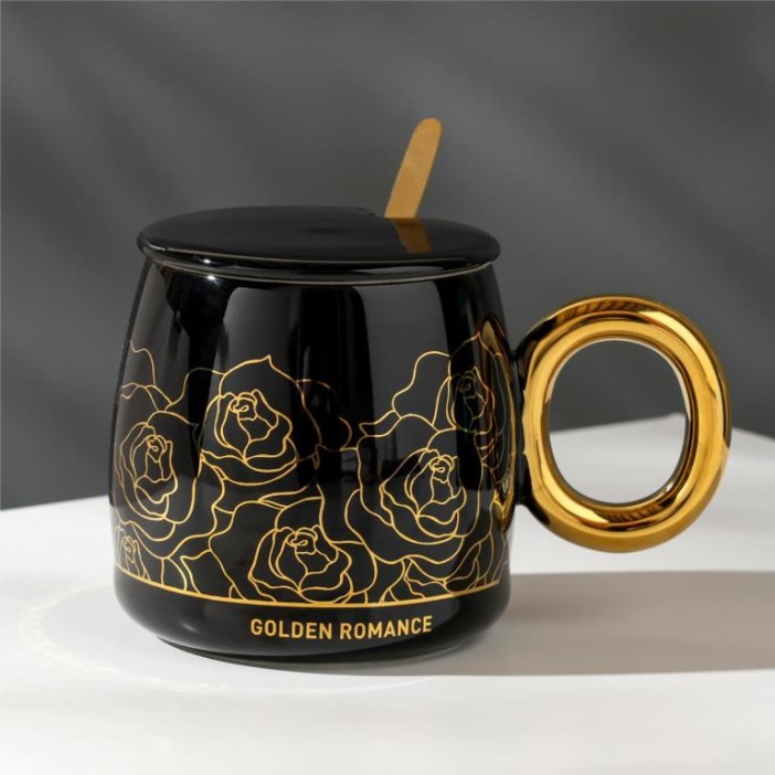 Кружка «Golden romance», black (450 ml) 