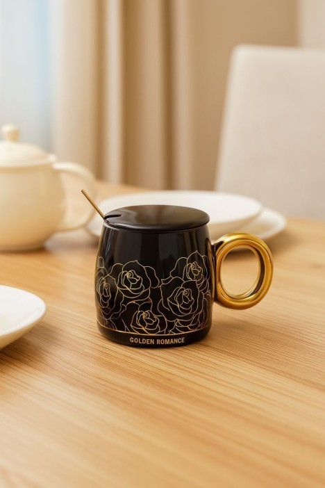 Кружка «Golden romance», black (450 ml) 