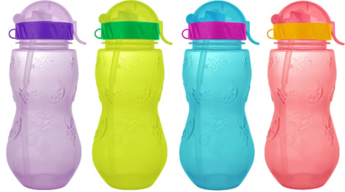 Бутылка "Fruit" с трубочкой, green (400 ml) 