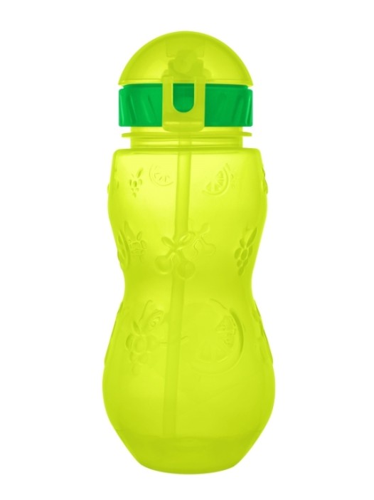 Бутылка "Fruit" с трубочкой, green (400 ml) 