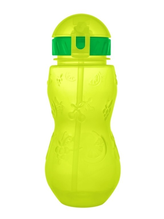 Бутылка "Fruit" с трубочкой, green (400 ml)