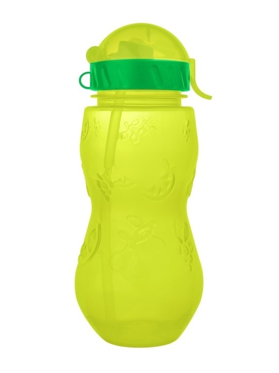 Бутылка "Fruit" с трубочкой, green (400 ml)