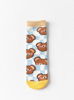 Носки iLikeGift "Забавные рисунки", синие, мужские/женские евро размер 35-41