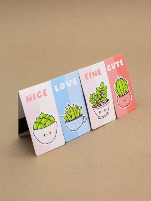 Набор магнитных закладок &quot;Cute Funny Plants&quot;, 4 шт., 35х70 мм 