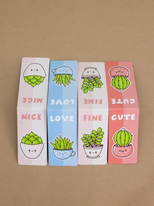 Набор магнитных закладок &quot;Cute Funny Plants&quot;, 4 шт., 35х70 мм 