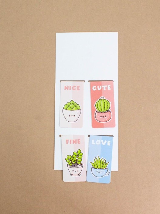 Набор магнитных закладок &quot;Cute Funny Plants&quot;, 4 шт., 35х70 мм 