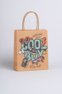 Пакет подарочный крафтовый «CoOol», boy (21*25,5*10)