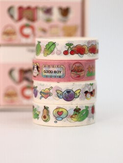 Набор декоративного скотча 4 шт. "Puppy literature", orange (1.5см*2м)