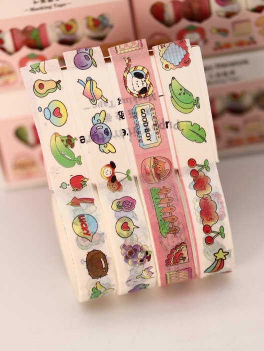 Набор декоративного скотча 4 шт. &quot;Puppy literature&quot;, orange (1.5см*2м) 