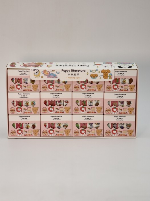 Набор декоративного скотча 4 шт. &quot;Puppy literature&quot;, orange (1.5см*2м) 