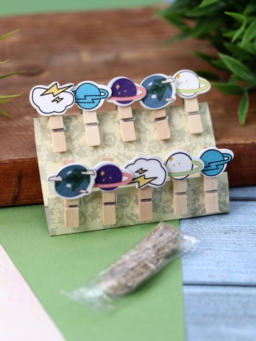 Прищепки ПО ПЛАНУ. &quot;Planets&quot;, mix color 