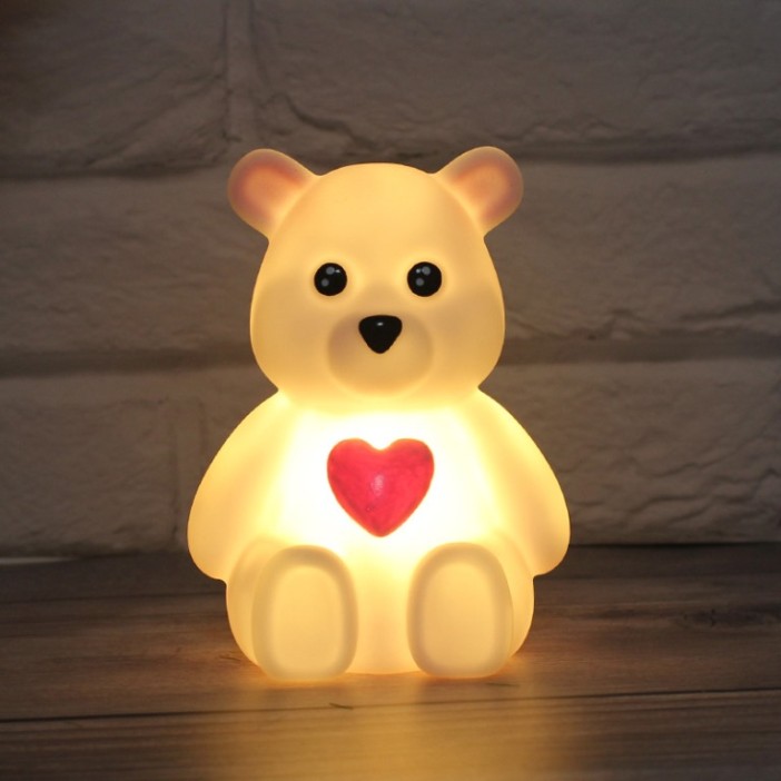 Ночник iLikeGift &quot;Teddy heart&quot;, white (11*6.5 см) 