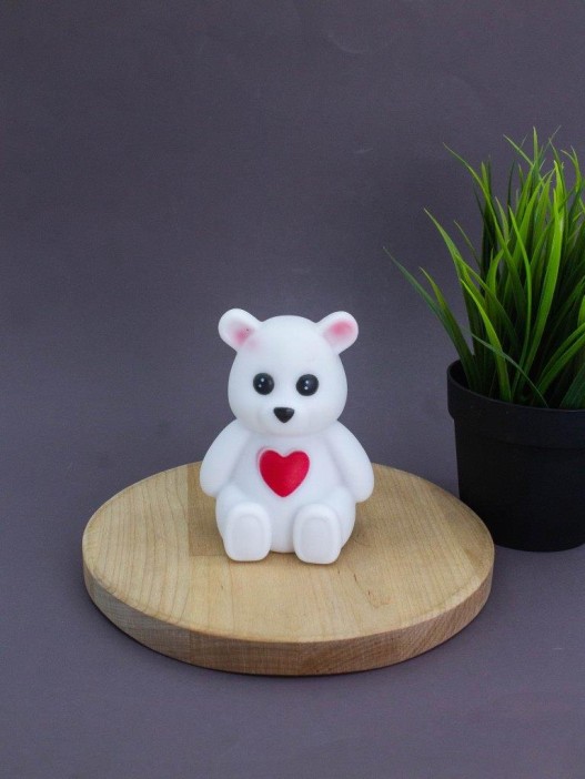 Ночник iLikeGift &quot;Teddy heart&quot;, white (11*6.5 см) 