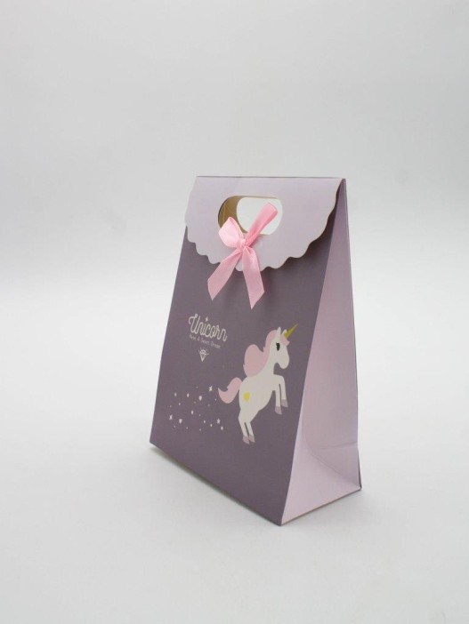 Пакет подарочный (XS) &quot;Lovely unicorn&quot;, brown (12x6x16) 
