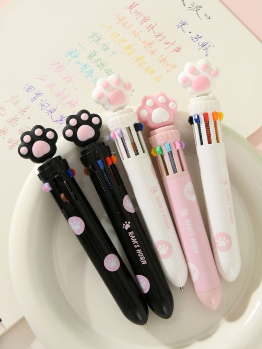 Разноцветная ручка 10 в 1 &quot;Пушистая лапка&quot;, mix, шоу-бокс 36 шт. 