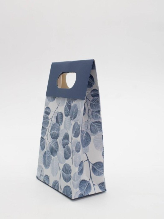 Пакет подарочный «Delicate flowers», blue (12*20*6) 