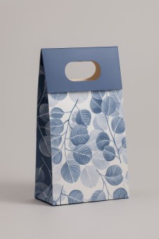 Пакет подарочный «Delicate flowers», blue (12*20*6)