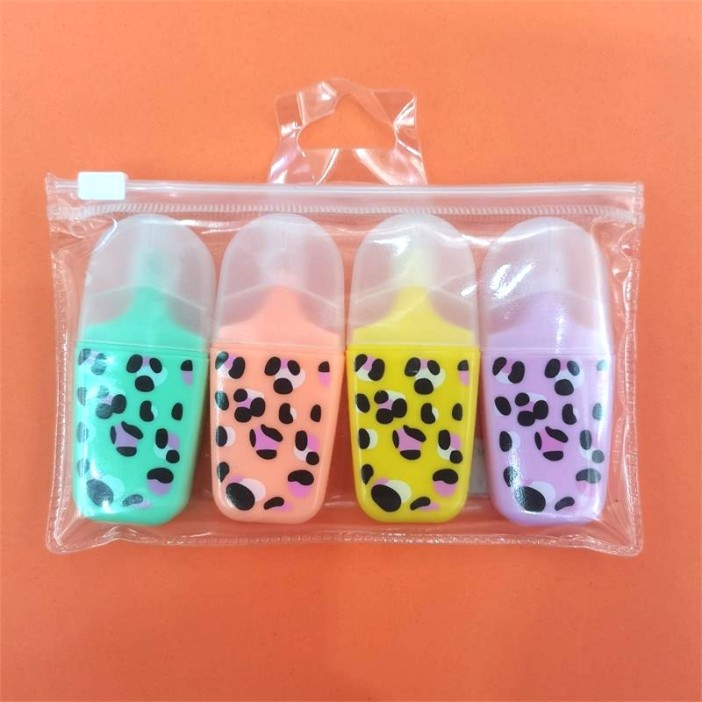 Набор маркеров текстовыделителей &quot;Leopard spots&quot;, 4 шт, mix 