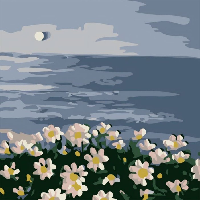 Картина по номерам на подрамнике Draw Me! «White daisies», (20*20 см) 