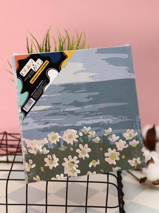 Картина по номерам на подрамнике Draw Me! «White daisies», (20*20 см) 