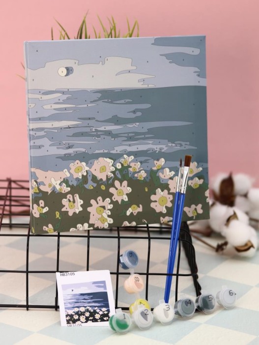 Картина по номерам на подрамнике Draw Me! «White daisies», (20*20 см) 