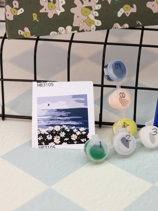 Картина по номерам на подрамнике Draw Me! «White daisies», (20*20 см) 