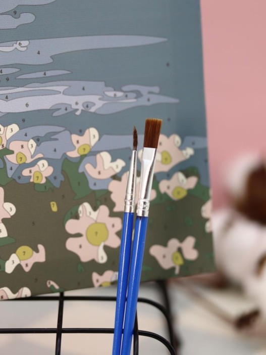 Картина по номерам на подрамнике Draw Me! «White daisies», (20*20 см) 
