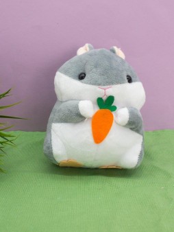 Мягкая игрушка "Hamster carrot", grey, 20 см