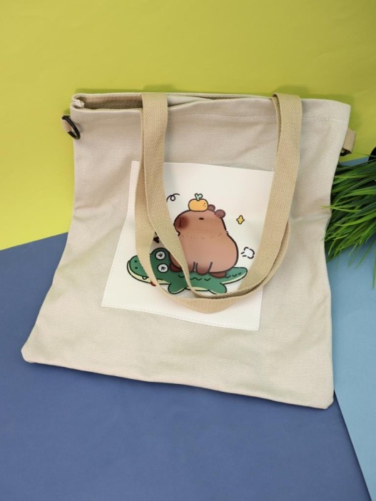 Сумка шоппер &quot;Capybara on a crocodile&quot;, brown 