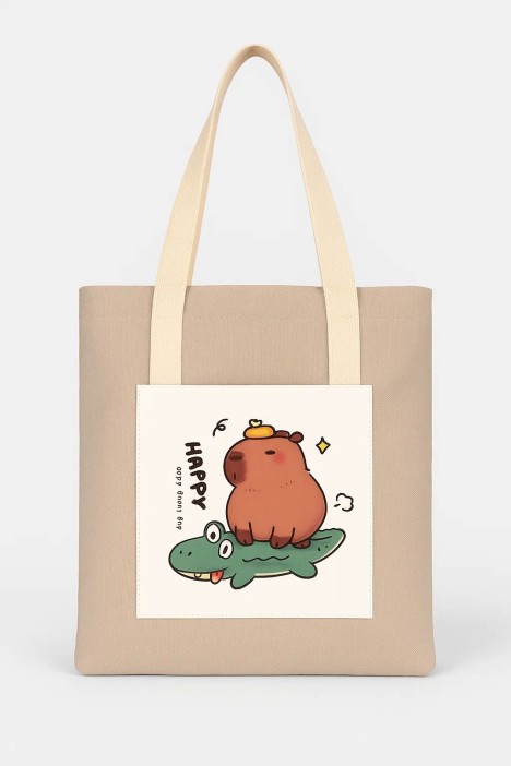 Сумка шоппер &quot;Capybara on a crocodile&quot;, brown 