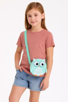 Сумочка плюшевая "Blue owl", blue (15,5*16 см)