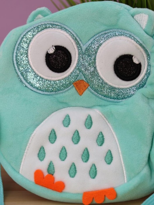 Сумочка плюшевая &quot;Blue owl&quot;, blue (15,5*16 см) 