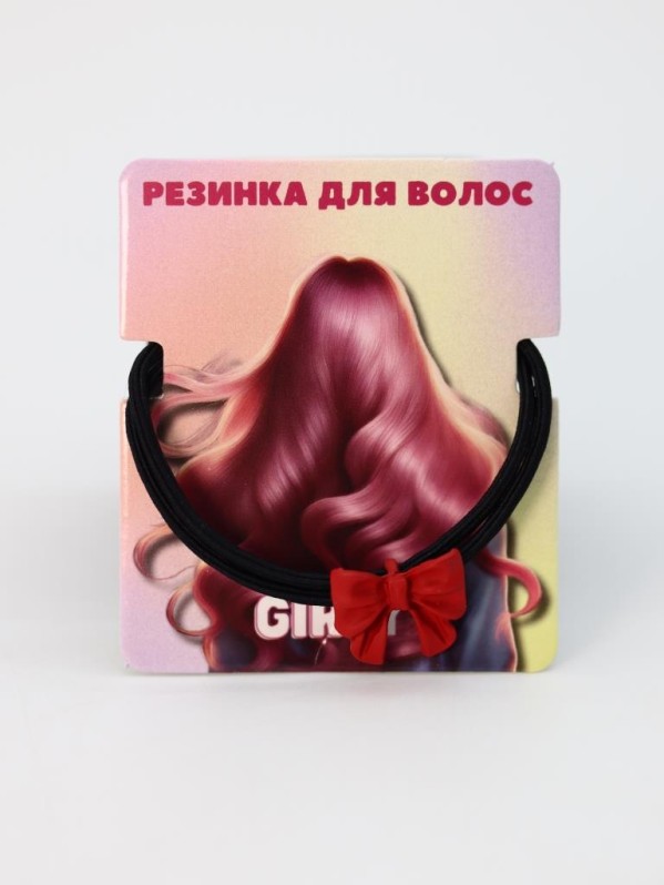 Резинка для волос GIRLY "Бант", красная