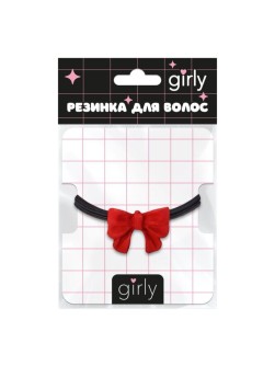 Резинка для волос GIRLY "Bow", red