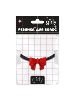 Резинка для волос GIRLY "Бант", красная
