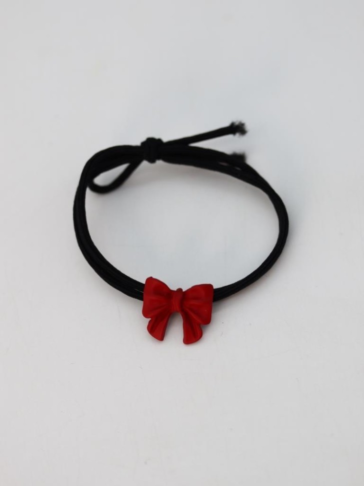 Резинка для волос GIRLY "Бант", красная