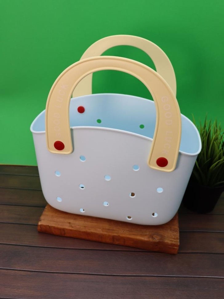 Корзина для хранения "Счастливая сумочка", синяя (30,5*15*31 см)