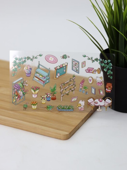 Наклейки+пинцет для творчества румбокс &quot;Цветочный магазин&quot;, голубые (16*20 см) 